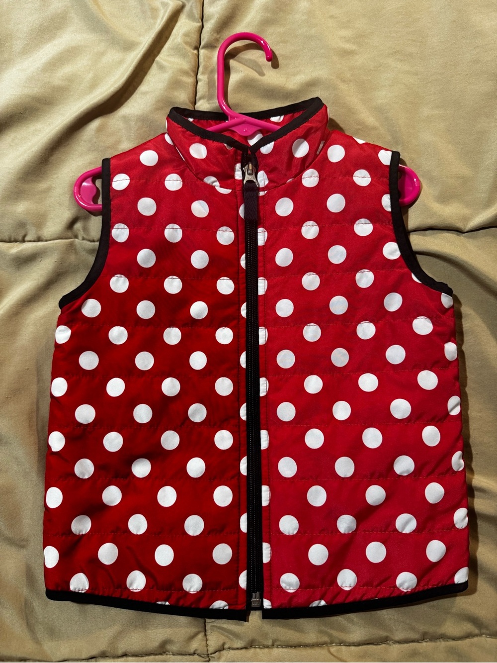 Red Polka Dot Puffer Vest with White Dots